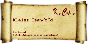 Kleisz Csanád névjegykártya